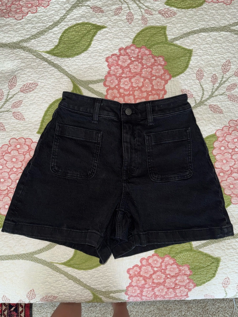 Madewell Black High-Waist Denim Shorts